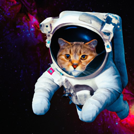 a photo of cat flying out to space as an astronaut, digital art